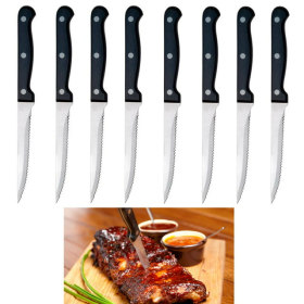 Steak Knife Set, 8pcs, Serrated Edge, Steakhouse Cutlery, Stainless Steel