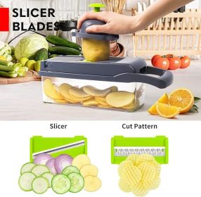 Veggie Chopper, 8 Blades, Pro Onion Chopper, 13In1 Food Chopper, Kitchen Vegetable Slicer Dicer Cutter