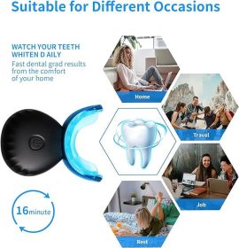 Home Use Wireless Teeth Whitening Kit With 16-Point LED Blue Lights Accelerator