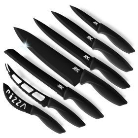 Kitchen Knife Set, Lux Decor Collection 7 Piece - Steak Knives, Cheese Knife, Pizza Knife, Bread Knife, Carving Knife - Stainless Kitchen Knives