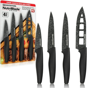 Knife Set, Kitchen Nonstick Knives Set Dishwasher Safe New 4Pcs