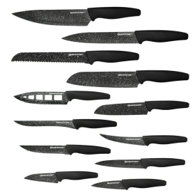 Knife Set, 12pcs, Easy-Grip Handle, Rust-proof & Dishwasher safe, Stainless Steel