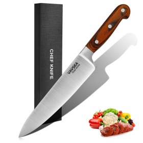 Chef's Knife, 8" Premium Stainless Steel, Ultra Sharp, With Gift Box, VAVSEA