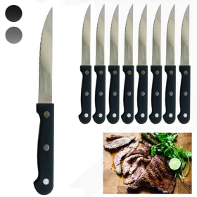 Steak Knives, Serrated, 8.5", 8 Pc Set, Stainless Steel Knives, Cutlery, Kitchen, Utensil