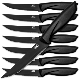 Steak Knives Set, 8pcs, Stainless Steel - Serrated Kitchen Dinner Knives Set - Steak Knives Set