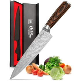 Chef Knife, 8-Inch, High Carbon, German Stainless Steel, Chef's Knife,  Orblue