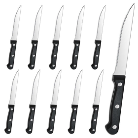 Steak Knives, 10pcs, 4.5" Blade, Serrated Steak Knife Set, Stainless Steel, Dishwasher Safe