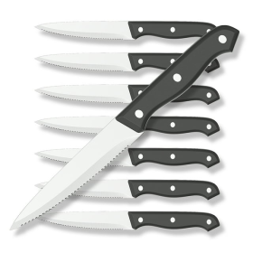 Steak Knives, Set of 8, 4.5-inch, Serrated Steak Knife Set, Ultra Sharp Stainless Steel Triple Rivet Collection