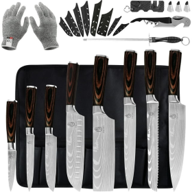 Chef Knife Set, 14pcs, Japanese Style, Premium German Stainless Steel Kitchen Knife Set