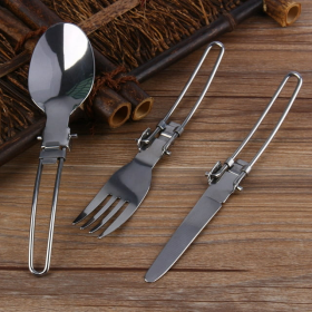 Camping Cutlery Set, Picnic Cutlery Set, Portable Picnic Tableware,Stainless Steel Folding, Knife, Fork,Spoon