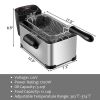 Deep Fryer, 3.2 Quart, Electric, Stainless Steel  with Timer