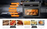 Steam Air Fryer Toast Oven Combo, 26QT, Convection Oven, 50 Presets, 6 Slice Toast, 12" Pizza, Black