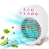 Mini Desktop Air Conditioner Fan Water Mist Cooling Fan 4 In 1 Portable