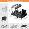 Dish Rack with Drainboard, 2-Tier, Dish Drying Rack, Rustproof,  Detachable Kitchen Drainer Organizer Set