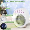 Mini Desktop Air Conditioner Fan Water Mist Cooling Fan 4 In 1 Portable