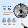 Wall Mount Fan, 18 Inch, 3-speed, High Velocity 4150 CFM, Waterproof Wall Fan, Commercial or Residential