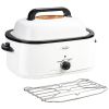 Turkey Roaster, White 20 QT Stainless Steel, Chicken Roaster, See-through Lid