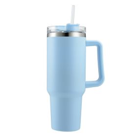 Thermal Mug, 30OZ, Coffee Car Tower Mug with Straw and Handle, Stainless Steel, Water Cup, Large Capacity (Capacity: 1PC, Color: 30oz Light blue)