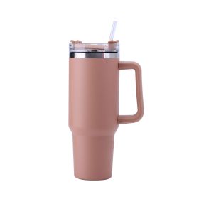 Thermal Mug, 30OZ, Coffee Car Tower Mug with Straw and Handle, Stainless Steel, Water Cup, Large Capacity (Capacity: 1PC, Color: 30oz Brown)