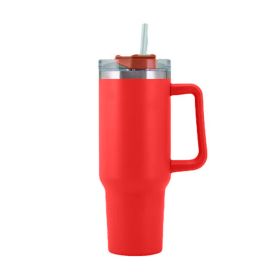 Thermal Mug, 30OZ, Coffee Car Tower Mug with Straw and Handle, Stainless Steel, Water Cup, Large Capacity (Capacity: 1PC, Color: 30oz Red)