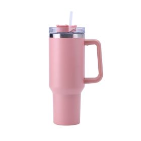 Thermal Mug, 30OZ, Coffee Car Tower Mug with Straw and Handle, Stainless Steel, Water Cup, Large Capacity (Capacity: 1PC, Color: 30oz Pink)