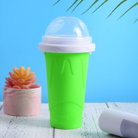 gSlushy Cup, Quick Frozen Magic, Double Layers, DIY Homemade Squeeze Icy Cup, Milk Shake, Smoothie (Color: Green)