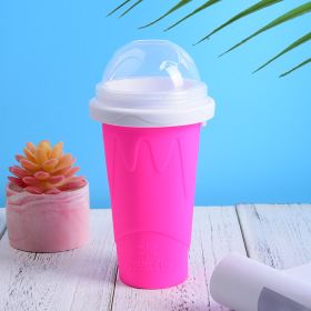 gSlushy Cup, Quick Frozen Magic, Double Layers, DIY Homemade Squeeze Icy Cup, Milk Shake, Smoothie (Color: Pink)