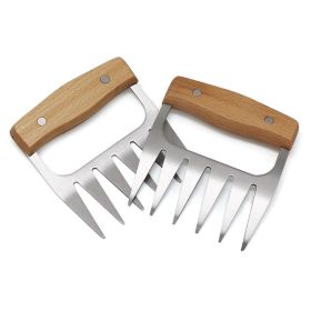 BBQ Claws, Steel/Plastic Meat Shredder Claws Pulled Meat Handler Fork Paws for Shredding All Meats (Color: YX221113-Steel, Ships From: China)