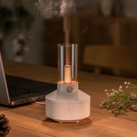 Humidifier, 2023 New Design, Ultrasonic, 130ml Essential Oil Aroma Diffuser Candlelight Aroma Diffuse (Color: White)