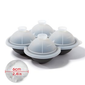 Ice Ball Trays, Large Silicone Ice Cube Molds, 4 Colors, Round Ice Mold; Easy-Release; No Leakage (Color: 4 ice hockey with funnel - gray)