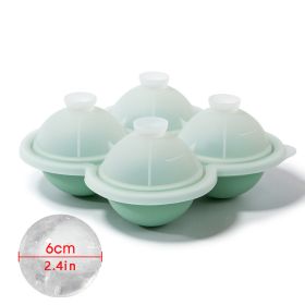 Ice Ball Trays, Large Silicone Ice Cube Molds, 4 Colors, Round Ice Mold; Easy-Release; No Leakage (Color: 4 ice hockey with funnel - green)