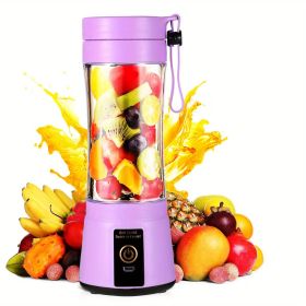 Portable Blender With 6 Blades, Rechargeable USB, Personal Size Blender For Shakes And Smoothies (Color: Purple)