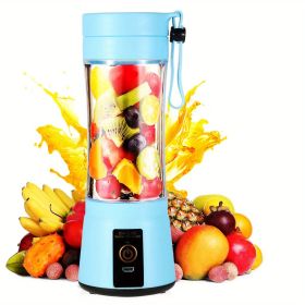 Portable Blender With 6 Blades, Rechargeable USB, Personal Size Blender For Shakes And Smoothies (Color: Blue)