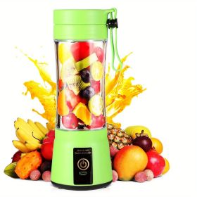 Portable Blender With 6 Blades, Rechargeable USB, Personal Size Blender For Shakes And Smoothies (Color: Green)