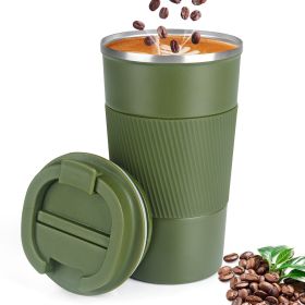 Coffee Travel Mug, Tumbler, Spill Proof With Lid; 1pc; Stainless Steel Vacuum Insulated, Thermos Cup (Capacity: 17oz, Color: Green)