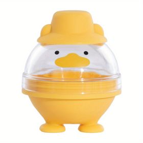 Sphere Ice Cube Mold Tray With Lid, 1pc; Large Whiskey Ice Cube Mold; ; Silicone Ice Maker; Household Ice Cube Box (Color: Yellow Duck)