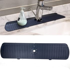 Faucet Wrapping Drain Mat, Drip Pan for Accessories, Sink Draining Pad , Gray Black (Color: Black, size: L)