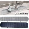 Faucet Wrapping Drain Mat, Drip Pan for Accessories, Sink Draining Pad , Gray Black