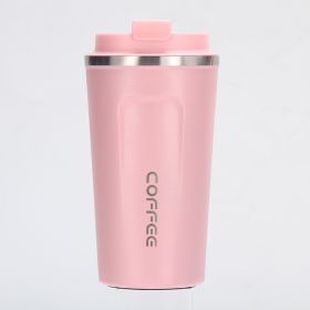 Coffee Travel Mug Spill Proof with Lid, 12 oz, Stainless Steel, Vacuum Insulated Tumbler, Thermos Cup (Color: Pink)