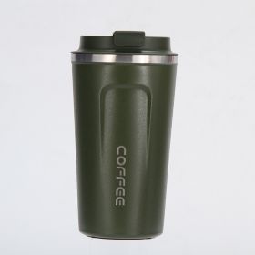 Coffee Travel Mug Spill Proof with Lid, 12 oz, Stainless Steel, Vacuum Insulated Tumbler, Thermos Cup (Color: Green)