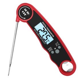 Digital Meat Thermometer with Probe, Waterproof;  Instant Read, for Cooking, Baking, Liquids, Candy, Grill (Color: Red)