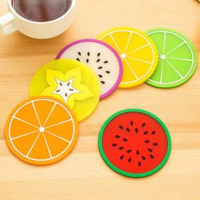 Fruit Shape Coasters, Silicone Cup Pad (Color: Green)