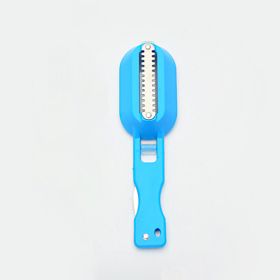 Fish Skaler, Scale Brus, Fast Remove Fish Knife Cleaning Peeler Scaler Scraper Seafood Tools (Color: Blue)