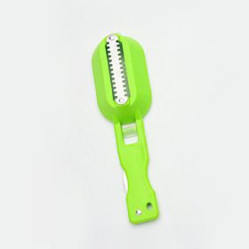 Fish Skaler, Scale Brus, Fast Remove Fish Knife Cleaning Peeler Scaler Scraper Seafood Tools (Color: Green)