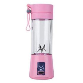 Portable Blender, 380ML USB Portable Fruit Electric Juicing Cup Kitchen Gadgets (Color: Pink)