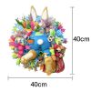 2023 Easter Rabbit Wreath Colorful Easter Rabbit Garlands Door Oranments Happy Easter Party Decor Bunny Wall Front Door Hanging