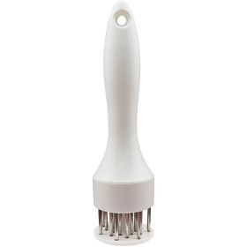 Meat Tenderizer, Stainless Steel,  24 Steel Needles, Ergo Handle (Color: White)