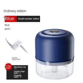 Mini Garlic Blender, Electric Small Garlic Blender,  Baby Food Processor, Strong Power (Color: Blue 100ml Ordinary)