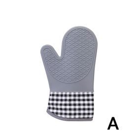 Oven Mitts; Heat Insulation Pad; Nordic Style Microwave Oven Gloves; Kitchen Baking Gloves, 1pc Silicone (Items: A)