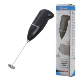 Handheld Electric Blender, 1pc, Stainless Steel, Egg Whisk; Coffee Milk Frother (Color: Black)